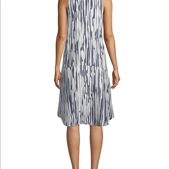 Theory Broken Stripe Twill Silk Dress - Picture 4 of 10